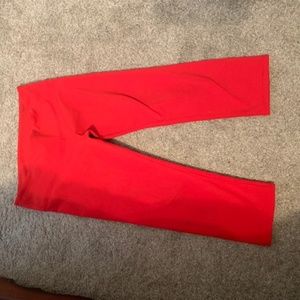Red Crop Workout Pants
